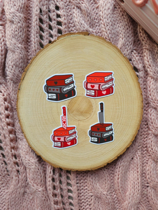Deadly Valentine Book Stack Sticker