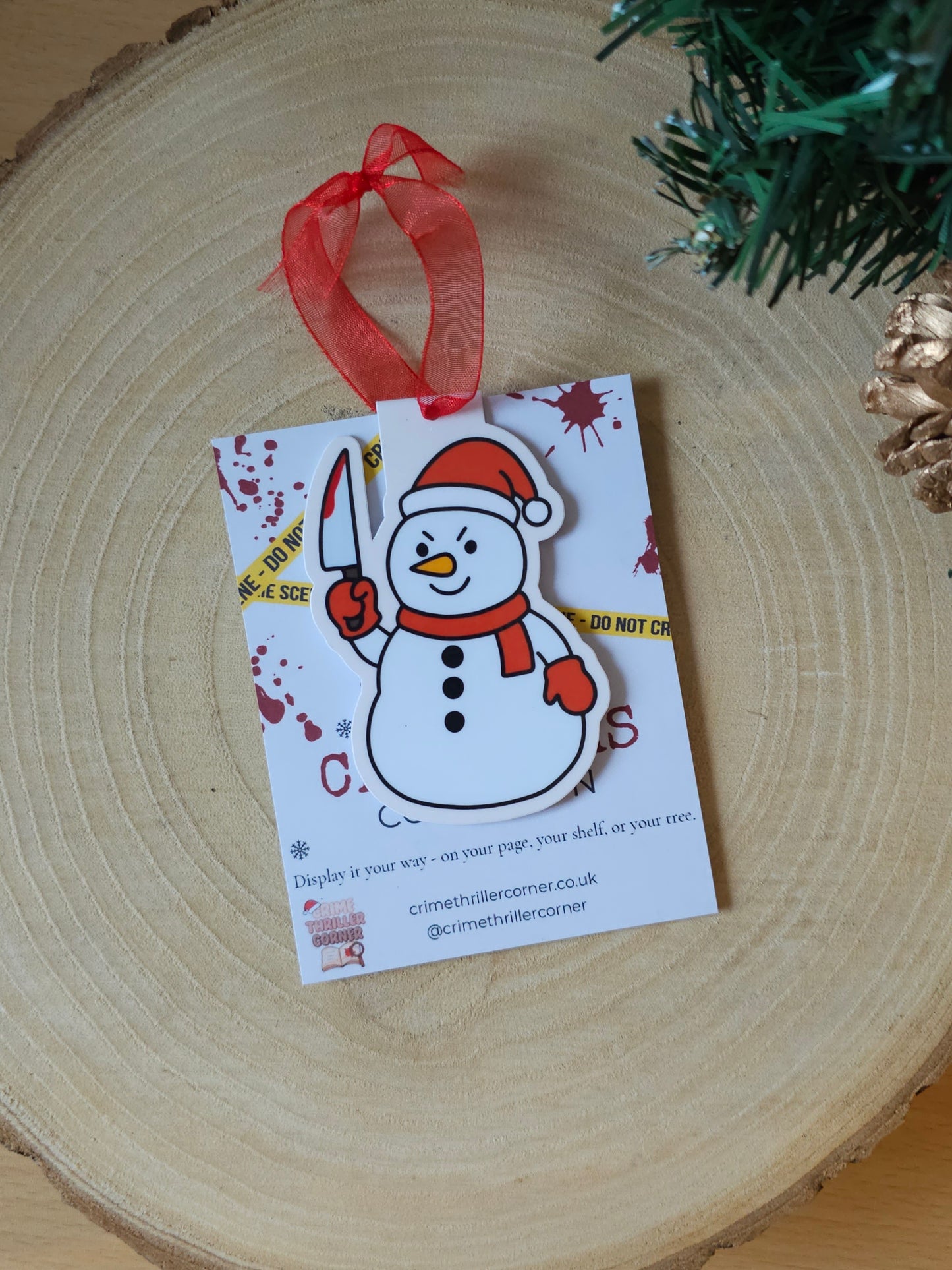 Sinister Snowman Magnetic Bookmark / Tree Decoration