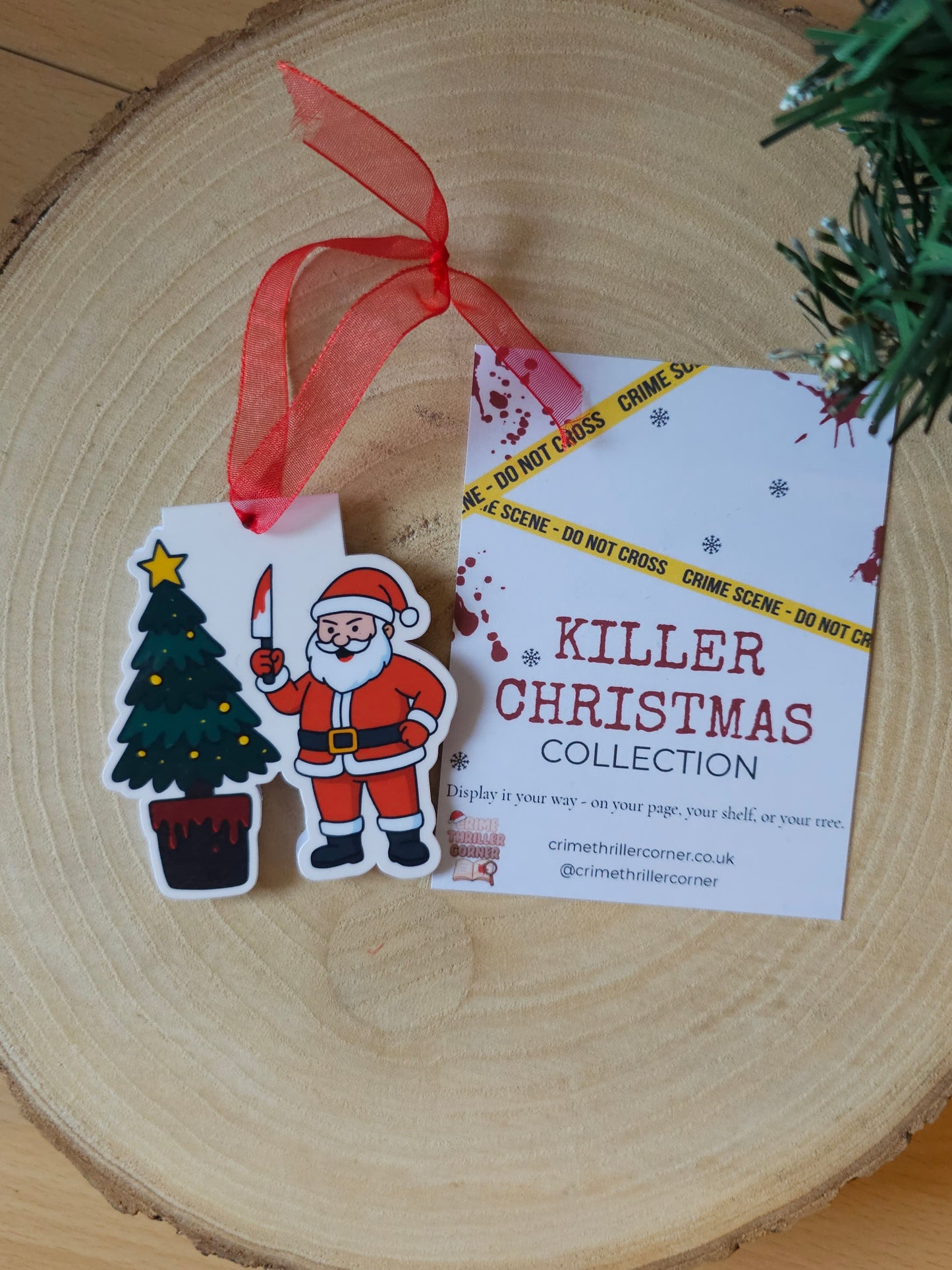 Killer Santa & Tree Magnetic Bookmark / Tree Decoration