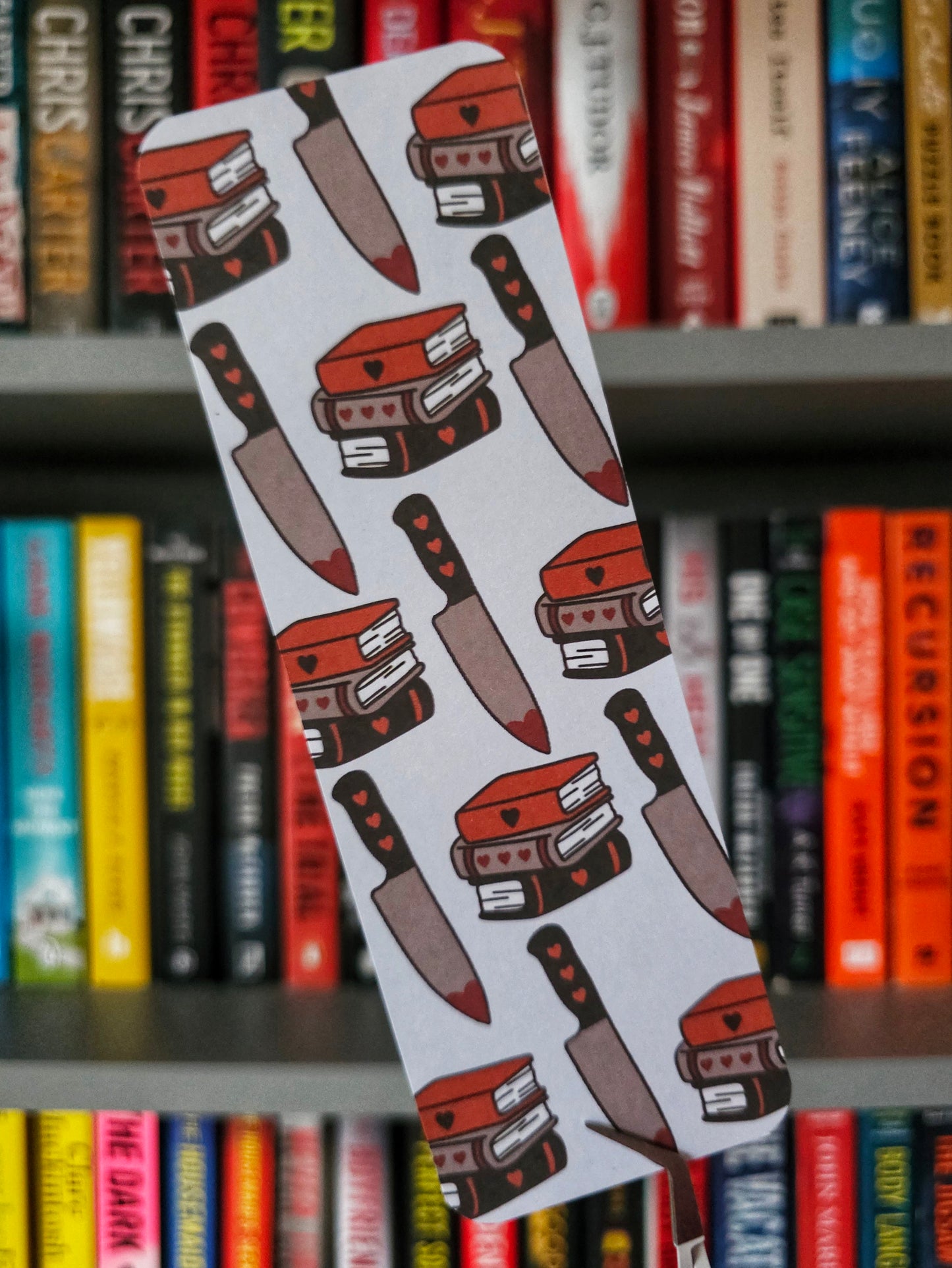 Deadly Valentine Book Stack & Knife Bookmark