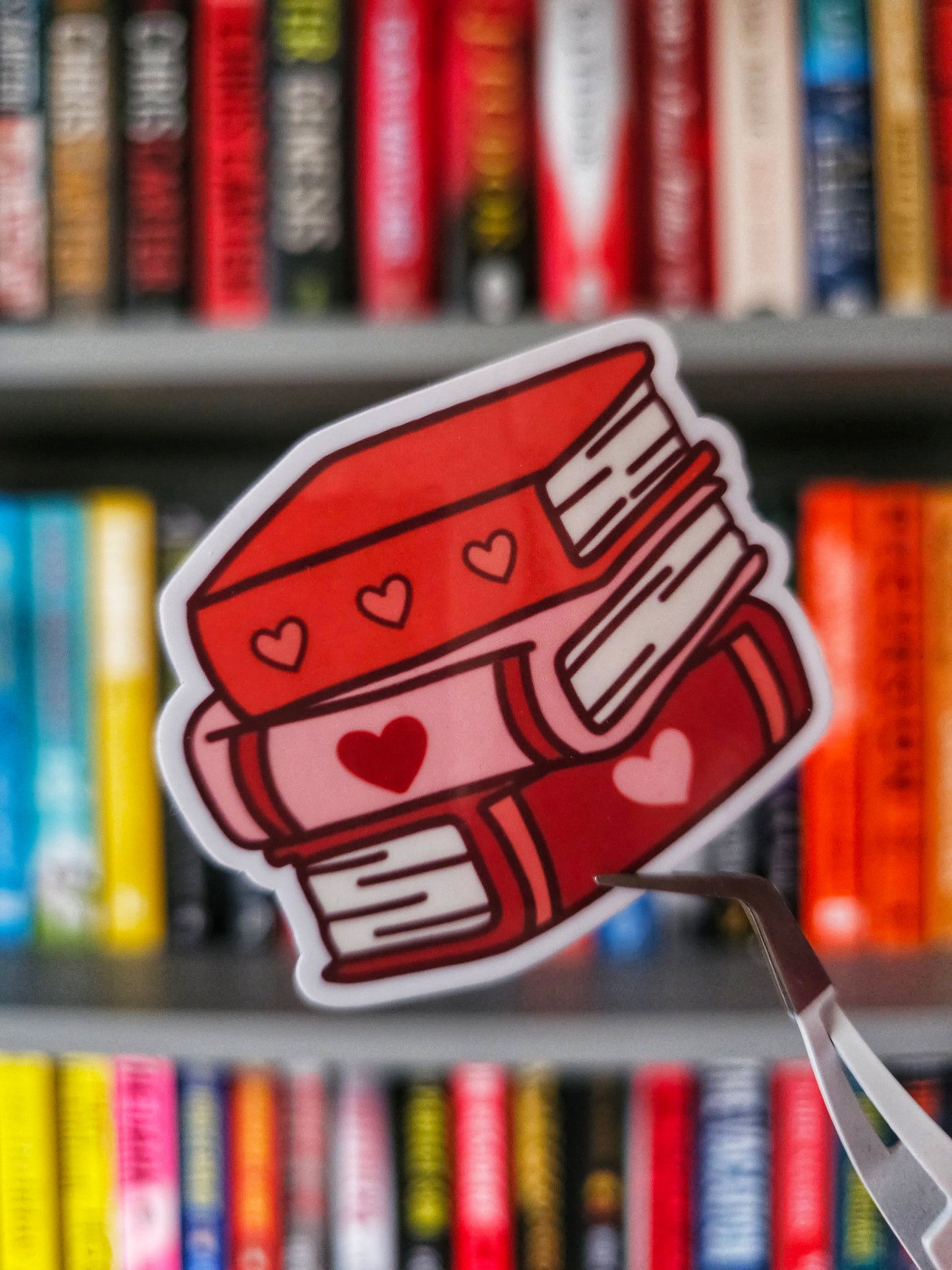 Deadly Valentine Book Stack Sticker