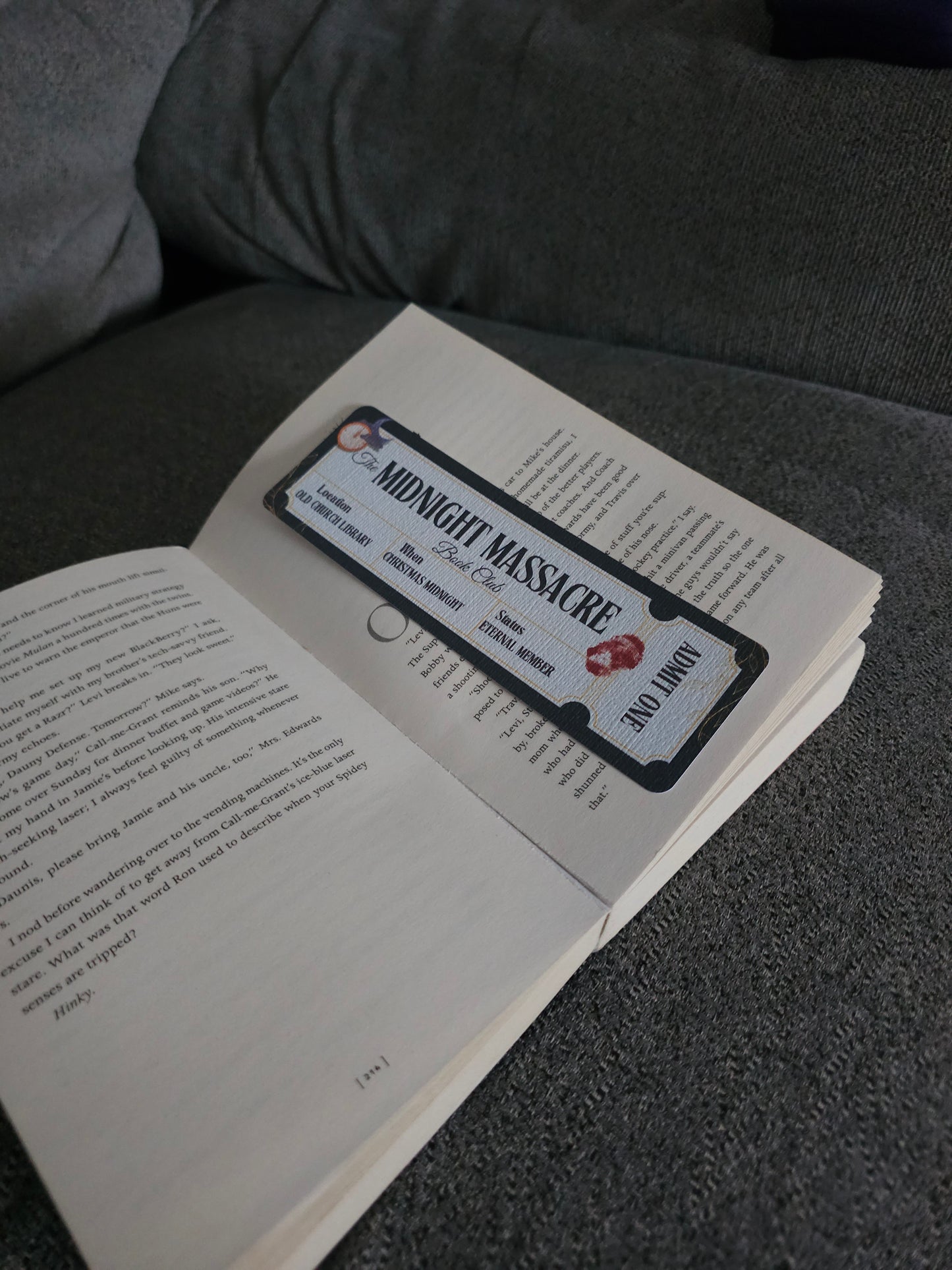 The Midnight Massacre Ticket Bookmark
