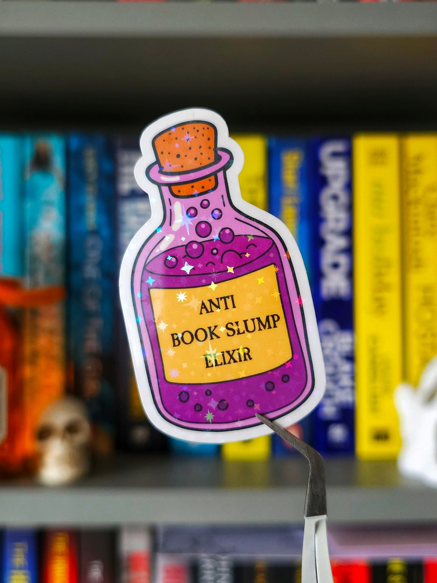 Anti Book Slump Elixir Halloween Vinyl Sticker