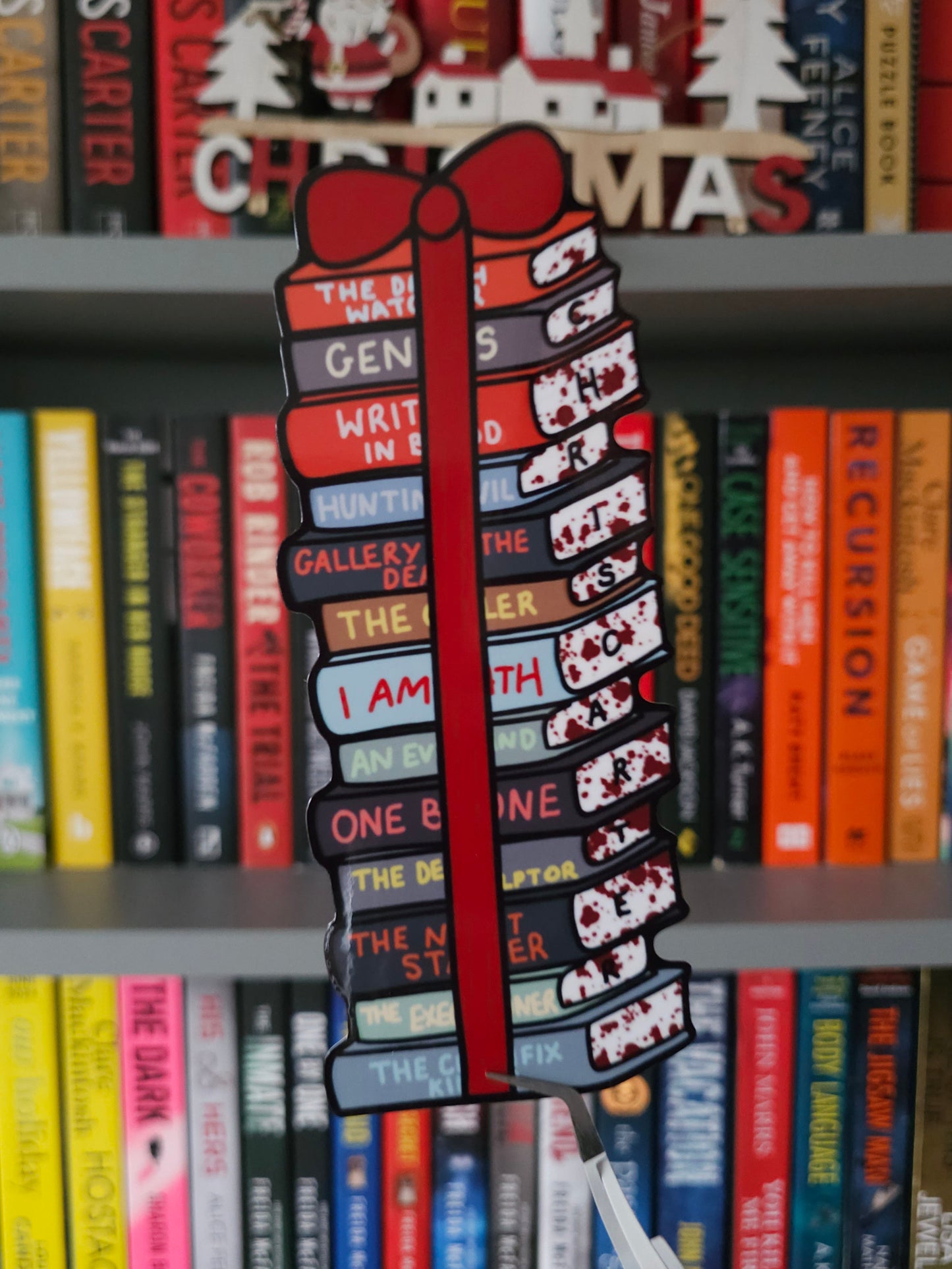 Chris Carter Festive Edition Book Stack Bookmark